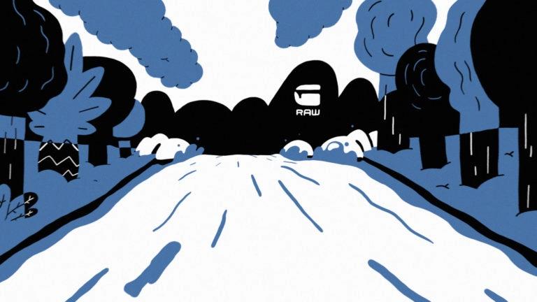 Research illustration focusing on water and sustainability themes for G-Star jeans animated campaign