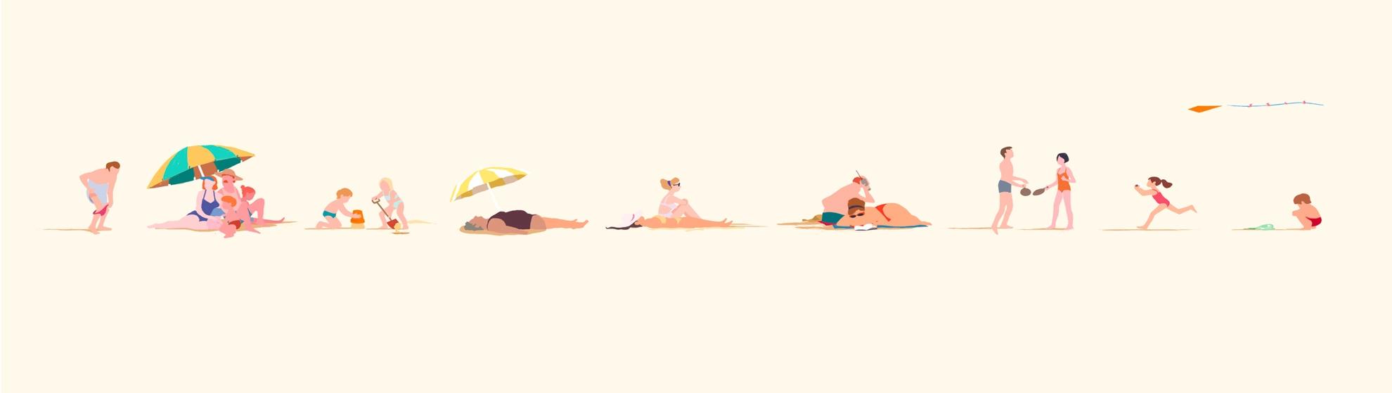 Character poses and movement studies for Summer Story animated film
