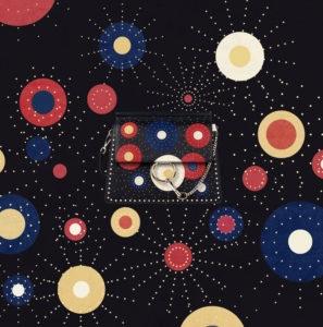 Animated illustration showing textile pattern design for a Chloé bag