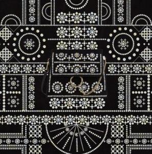 Minimal black and white geometric pattern created for a Chloé handbag