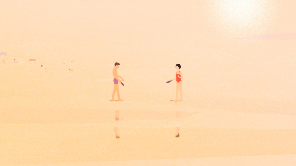 summer story parallel studio animation illustration beach motion design game raquette