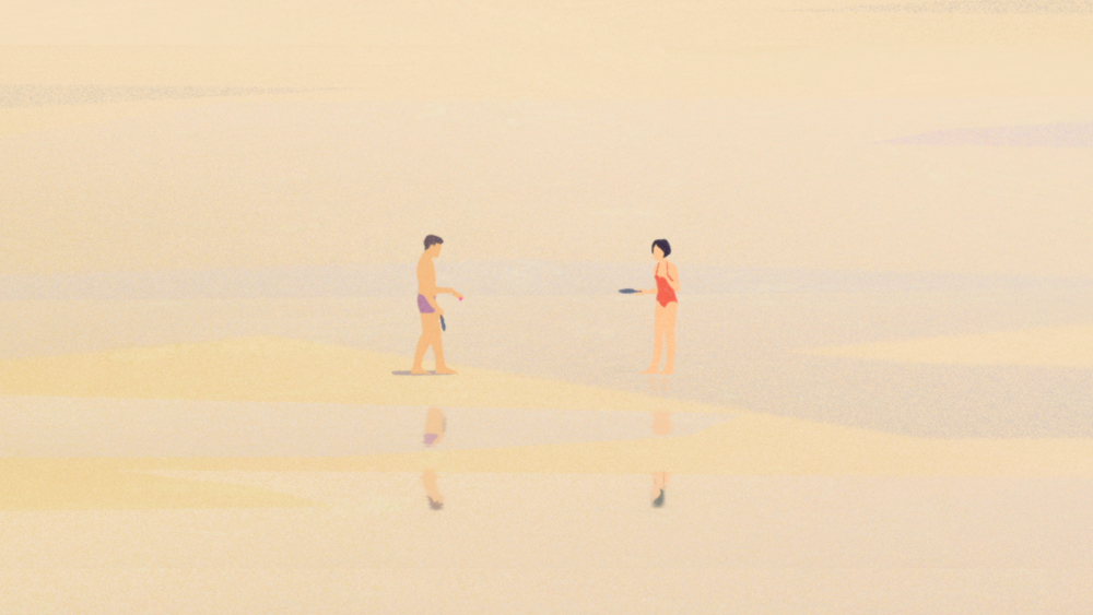 summer story parallel studio animation illustration beach motion design game raquette