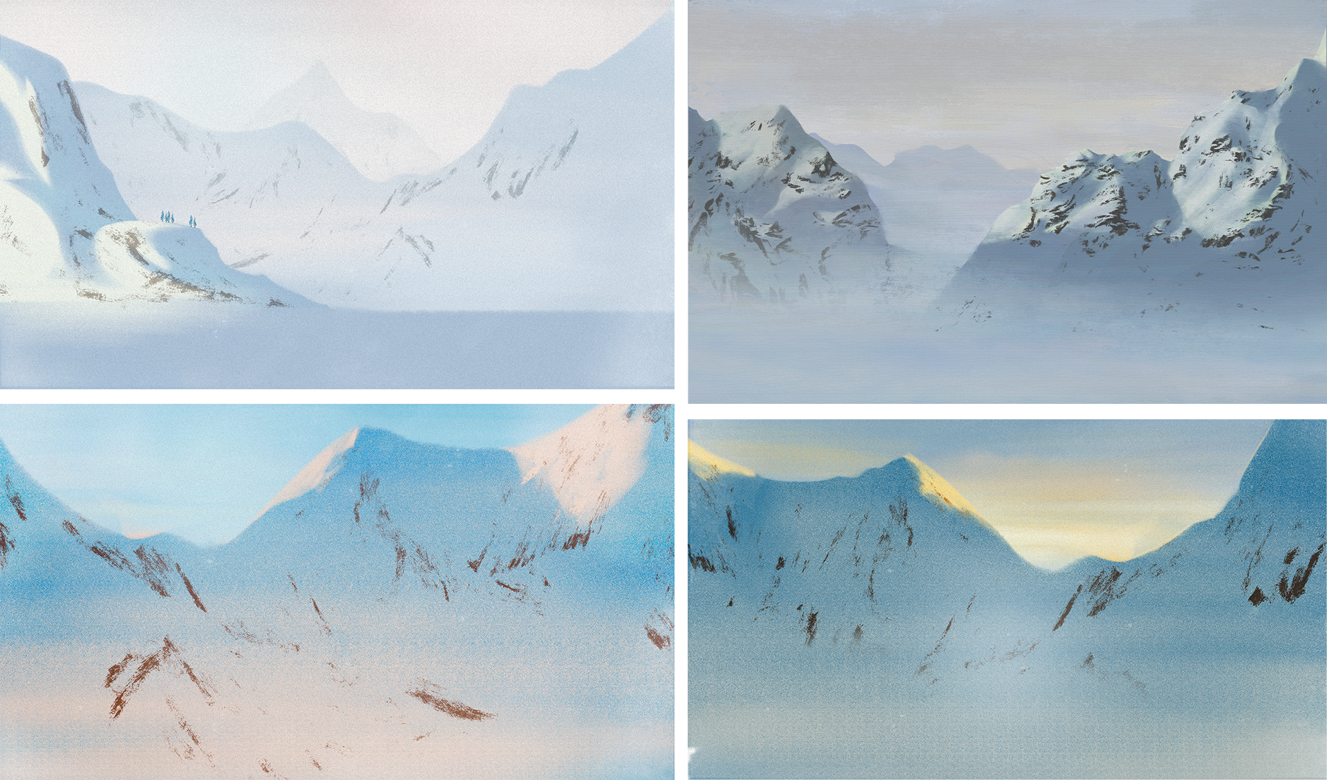 Décor Tag Heuer matte painting montagnes